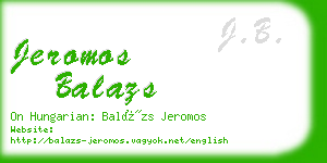 jeromos balazs business card